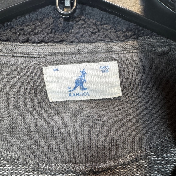 Kangol Sweater Mens Size Large Heathered Grey 1/4 Zip 100% Cotton Preppy - Picture 3 of 8